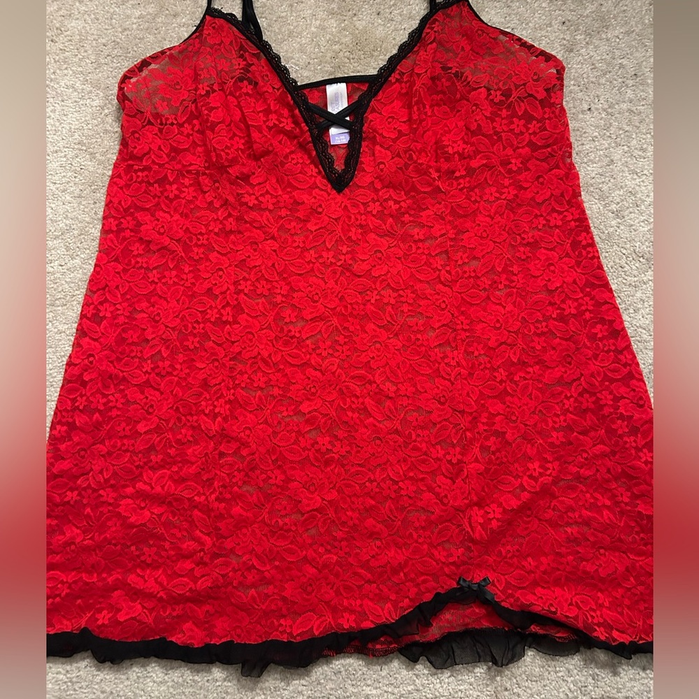Secret Treasures Red Lace Chemise| XL size